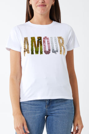 Sequin AMOUR T-Shirt