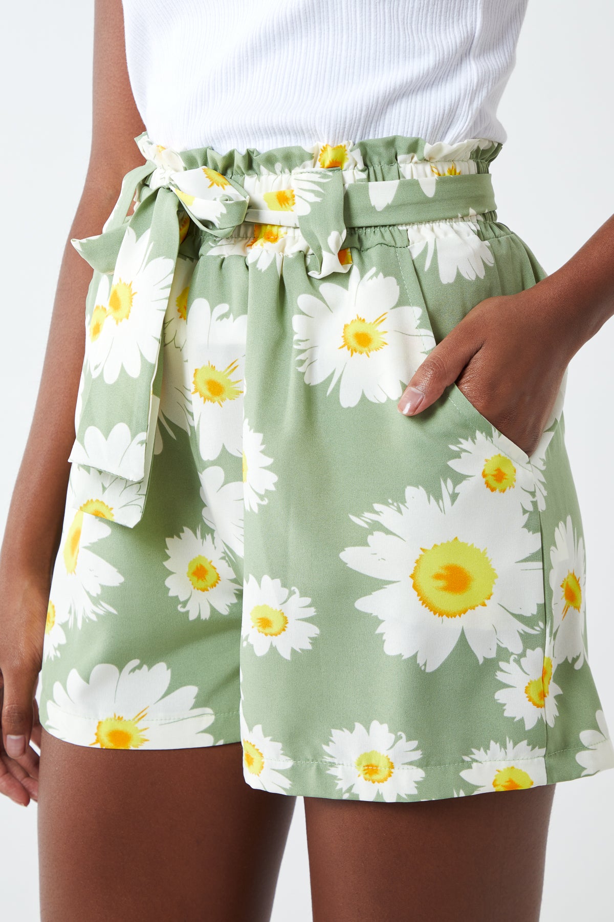 Daisy Belted Shorts