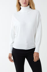 Roll Neck Batwing Jumper