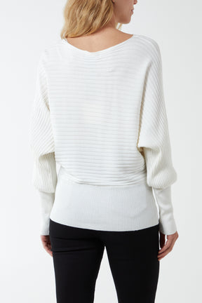 Bishop Sleeve Ribbed Top