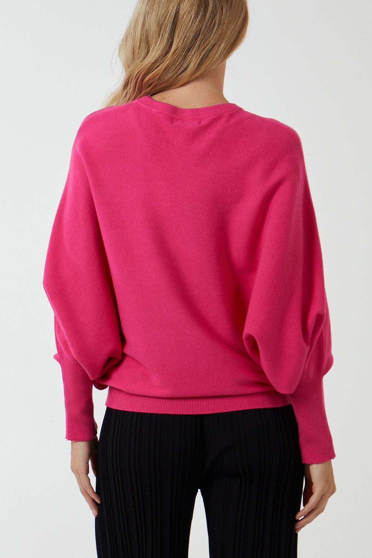 Diamante Heart Batwing Rib Jumper