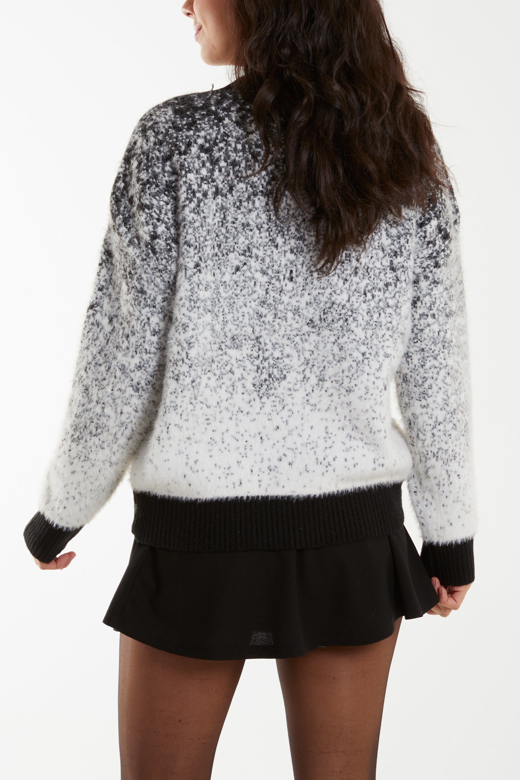 Fluffy Shaded Cosy Crew Neck Jumper