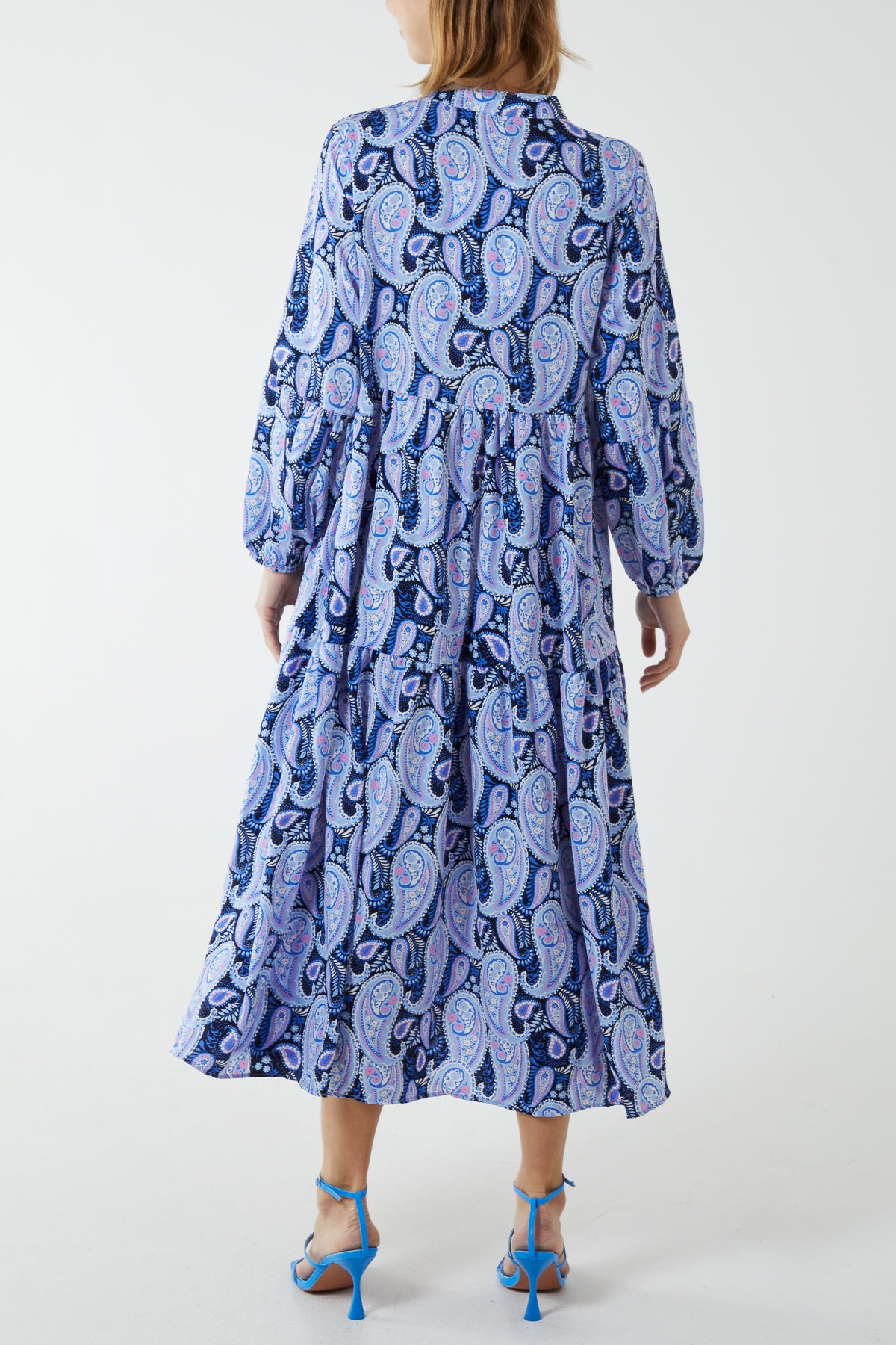 Paisley Button Down Tiered Maxi Dress