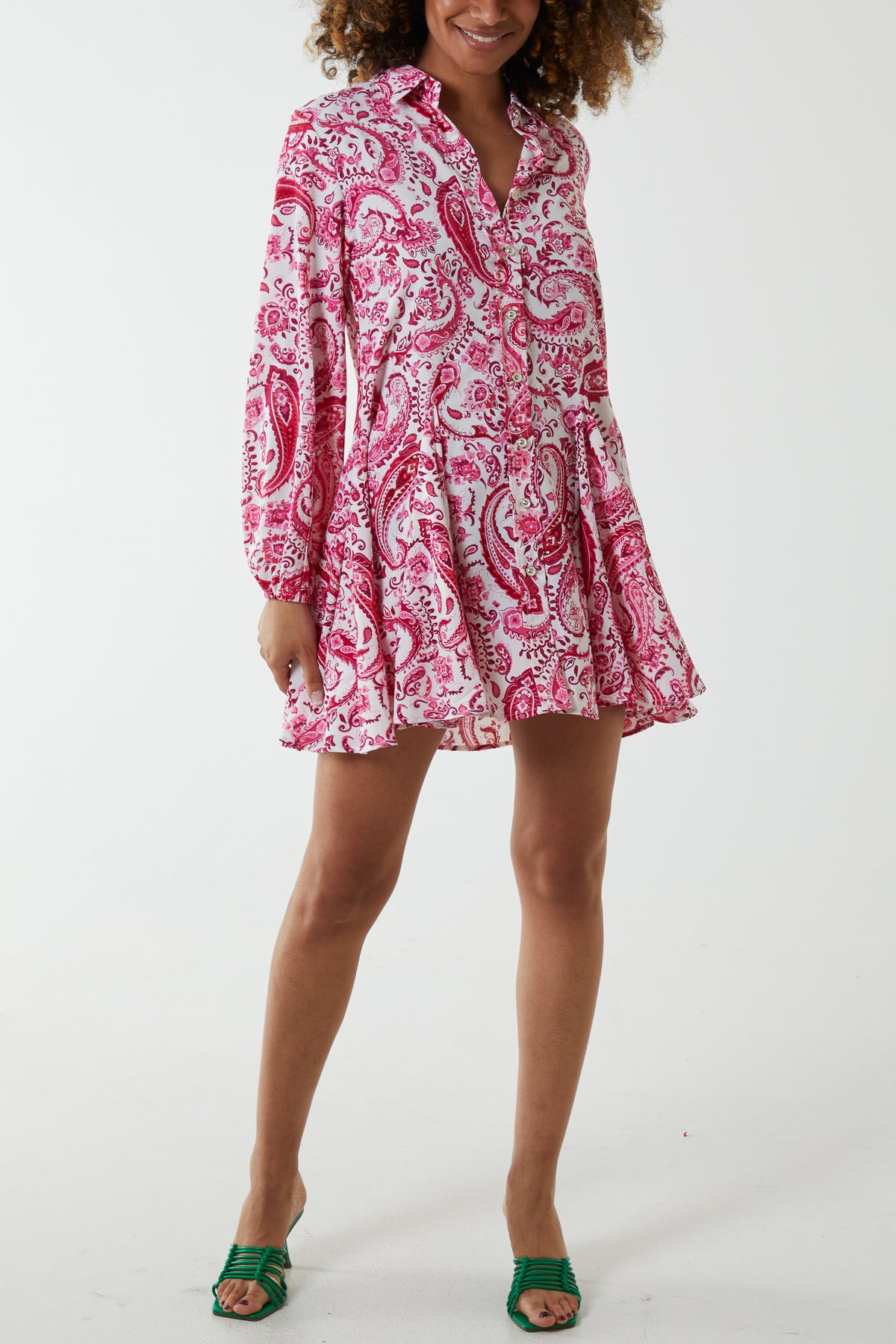 Paisley Shirt Mini Dress