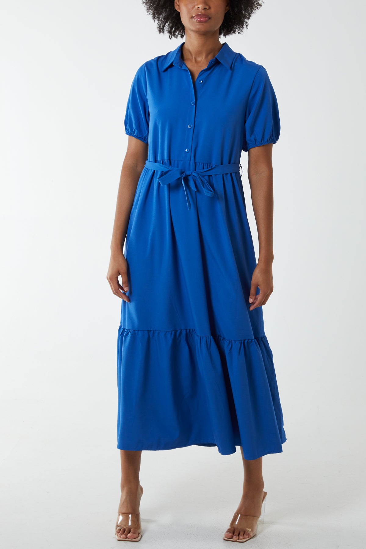Belted Tiered Maxi Dress