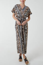 Multi Stripe Animal Jumpsuit