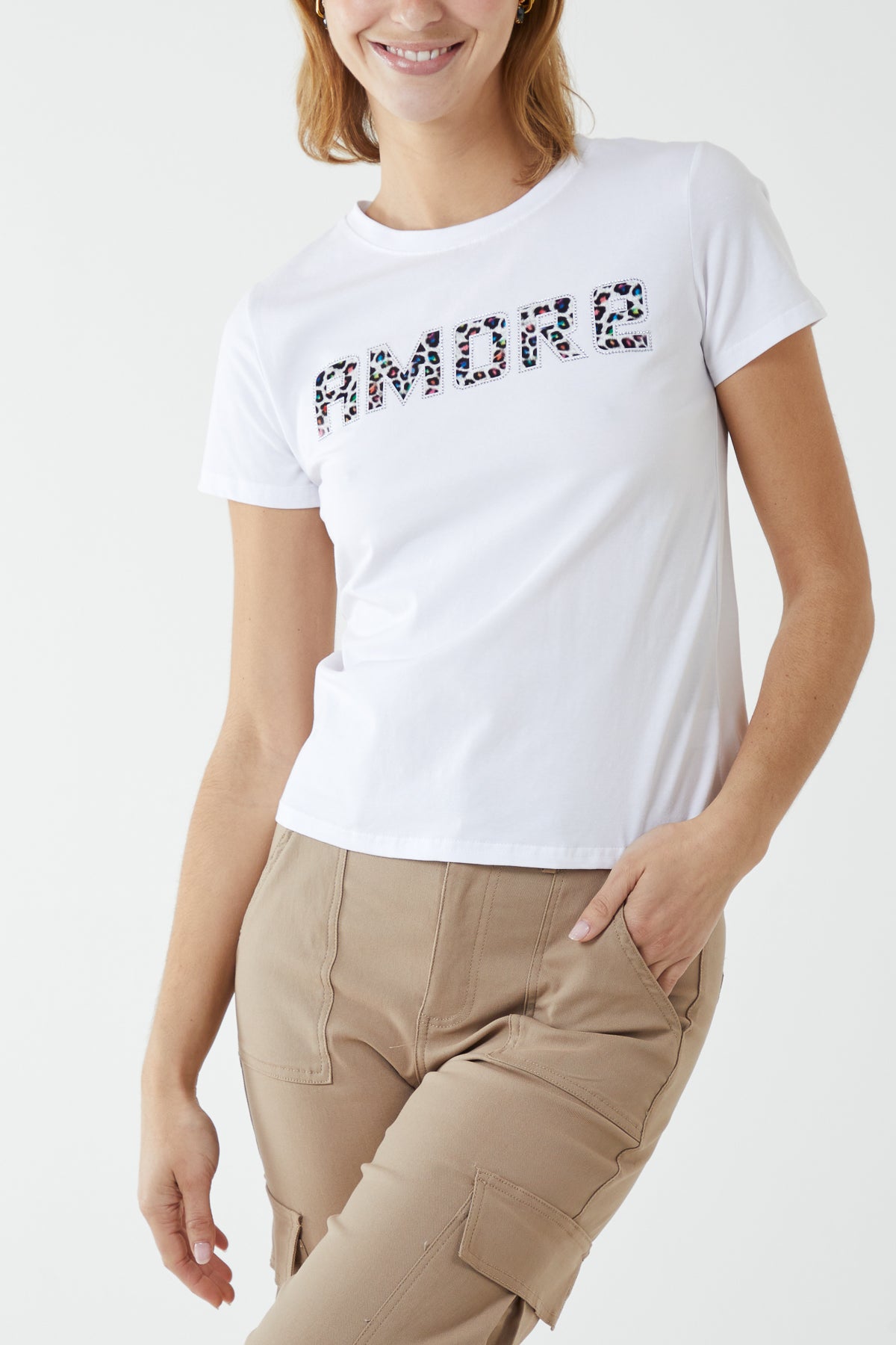 Leopard Hotfix Amore T-Shirt