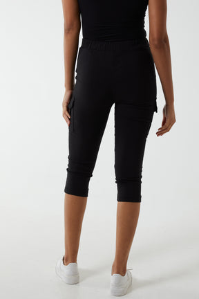 Seam Detail Cropped Cargo Trousers