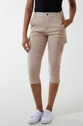 Seam Detail Cropped Cargo Trousers