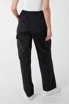 Tie Waist Parachute Cargo Trousers