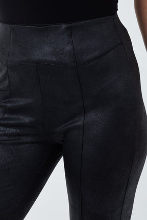 Seam Detail Leather Look Leggings
