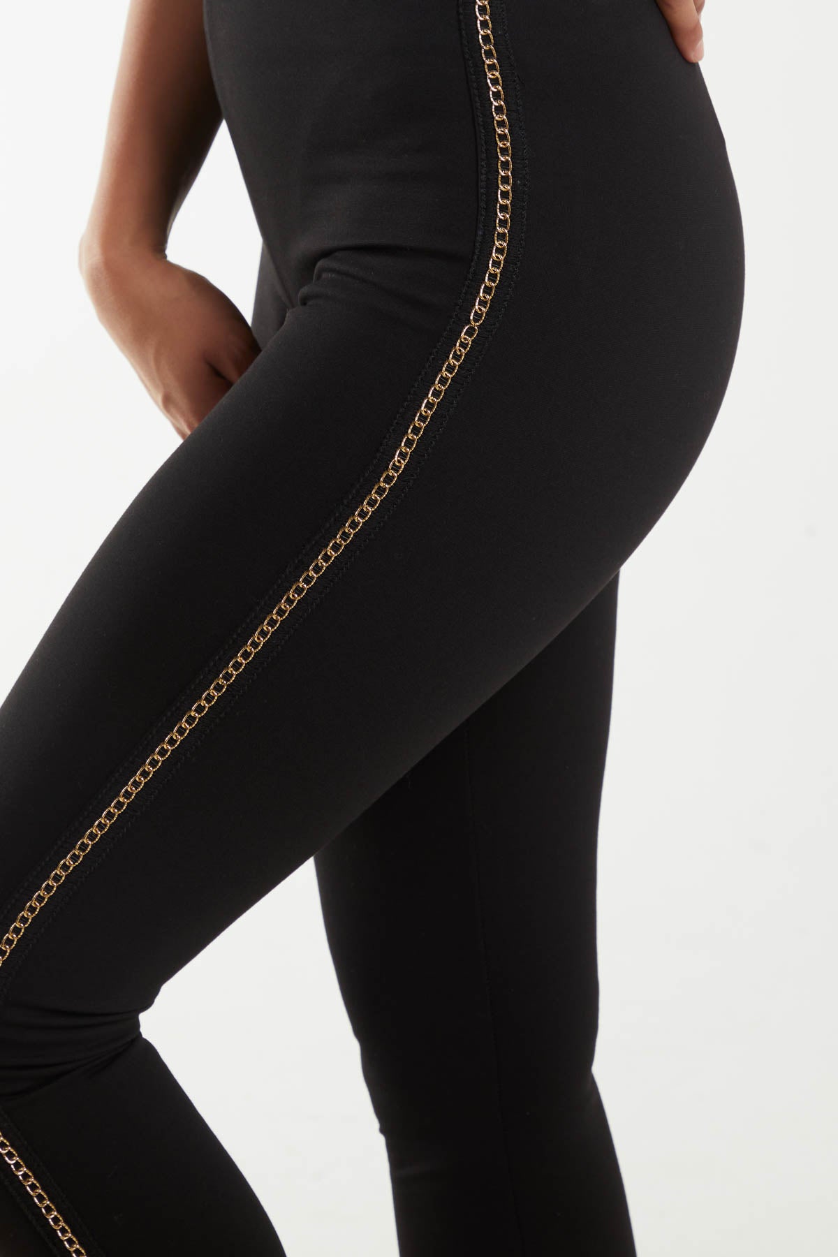 Gold Chain Side Detail Leggings