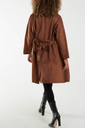 Suede Belted Trench Jacket