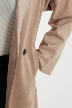 Suede Belted Trench Jacket