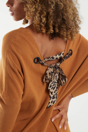 Leopard Bow Back Jumper