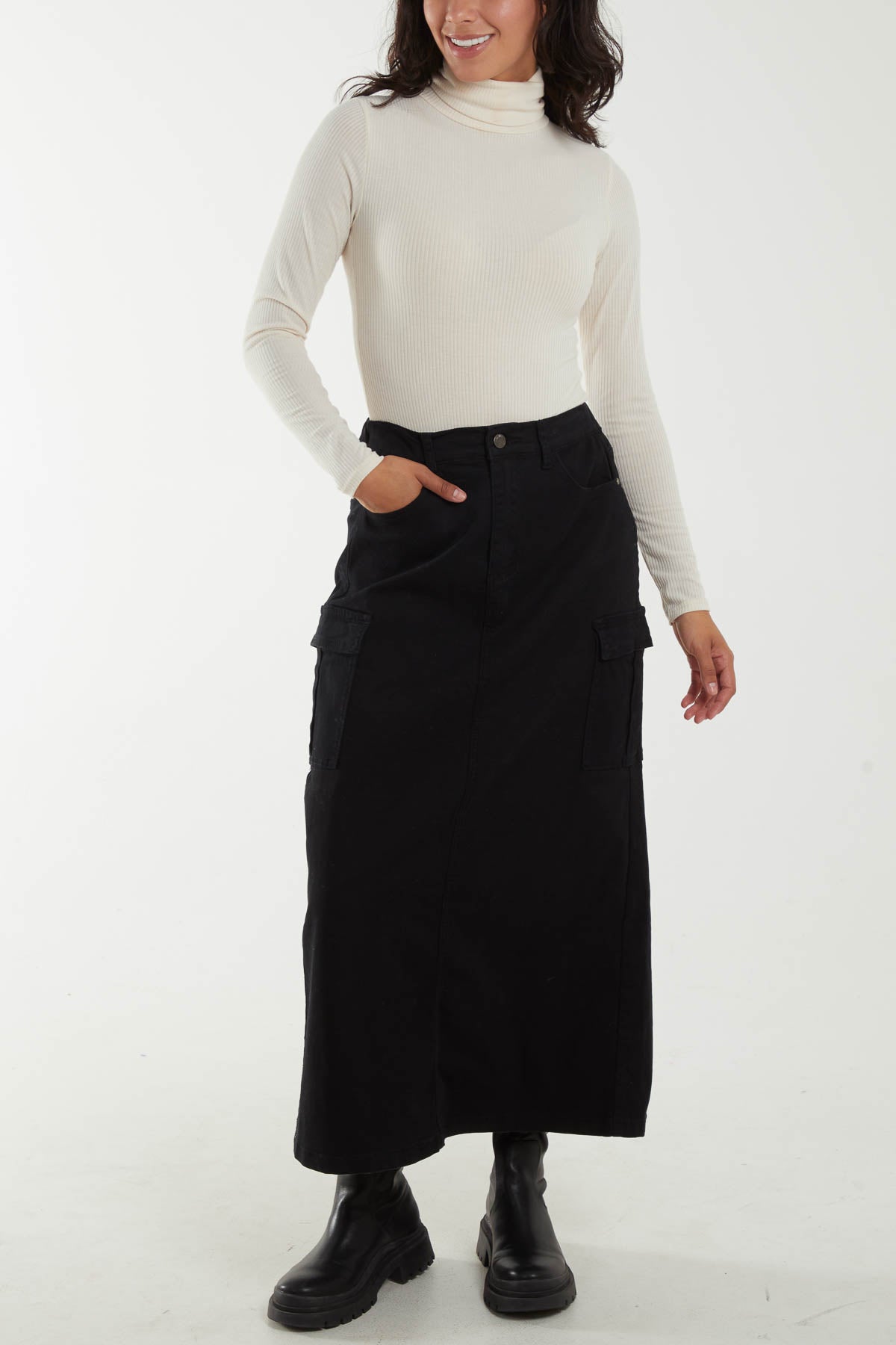 Cargo Pocket Maxi Skirt
