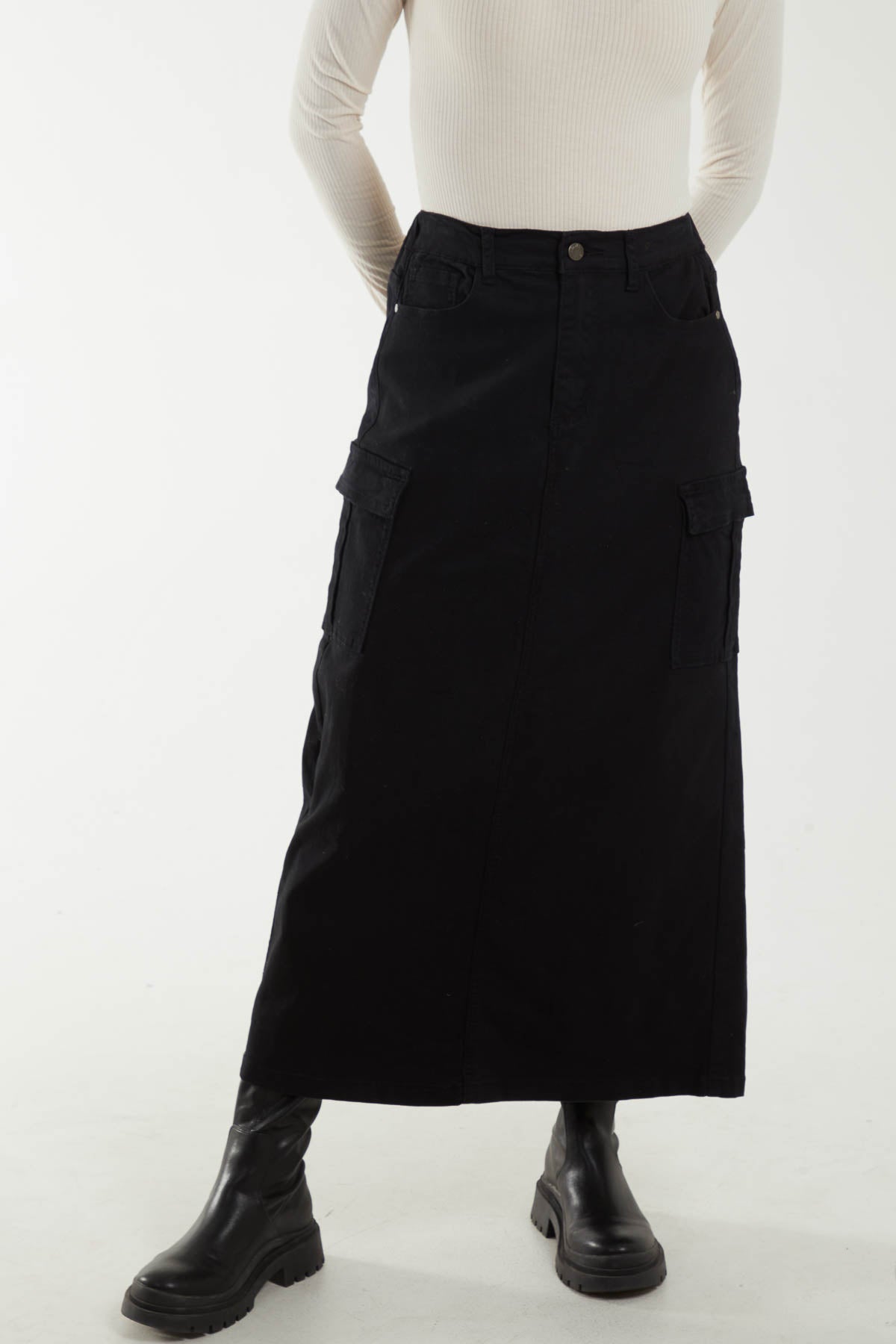 Cargo Pocket Maxi Skirt
