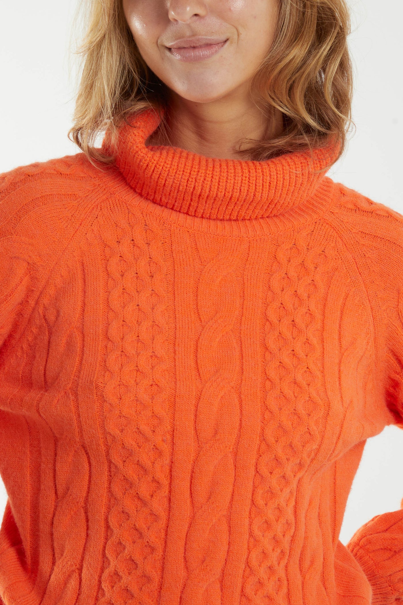 Cable Knit Roll Neck Jumper