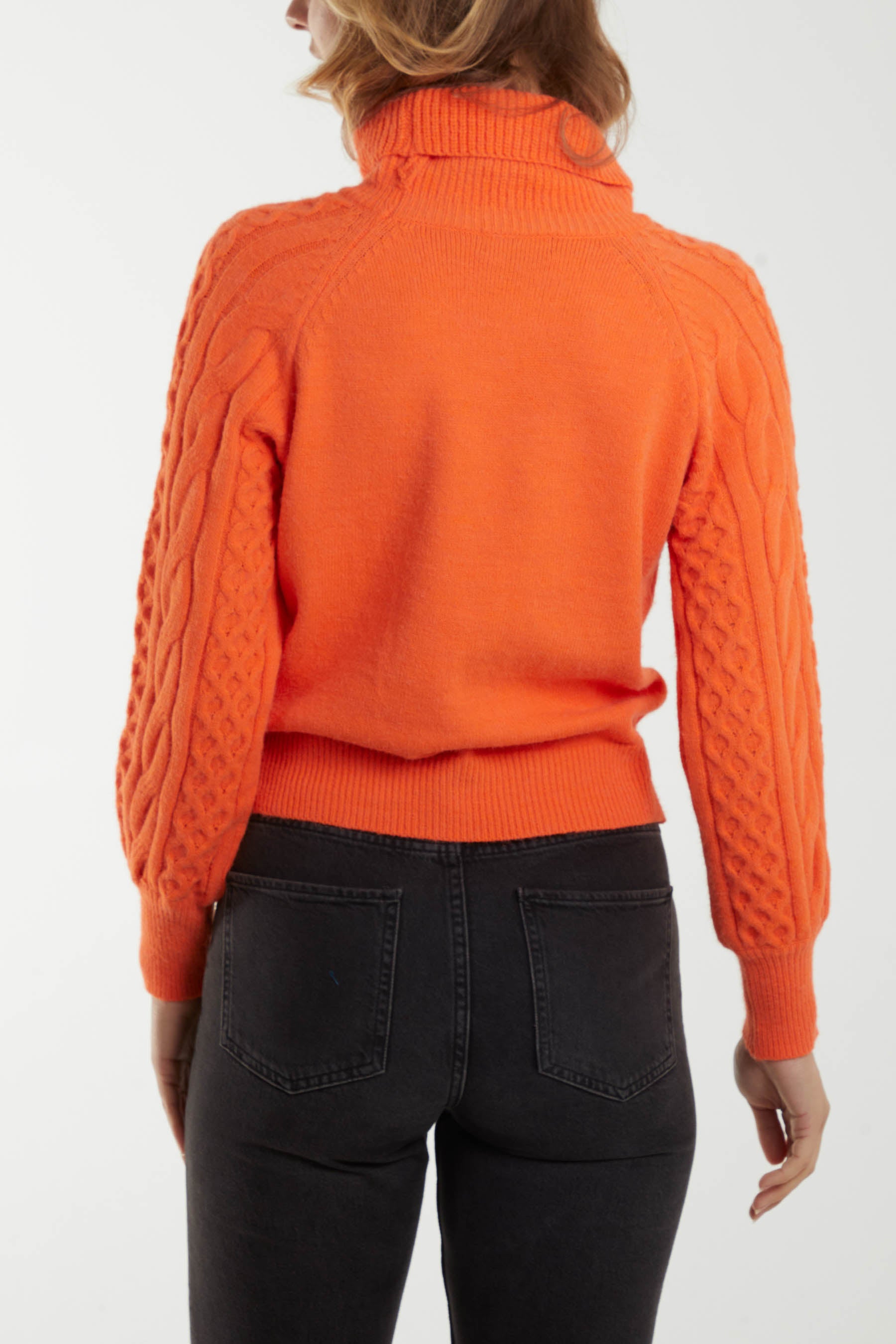 Cable Knit Roll Neck Jumper