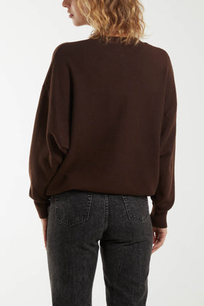 Relaxed Fit V-Neck Pocket Cardigan