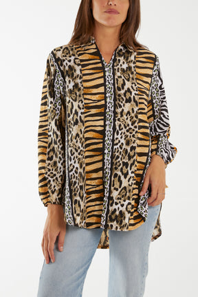 Combined Animal Print Shirt