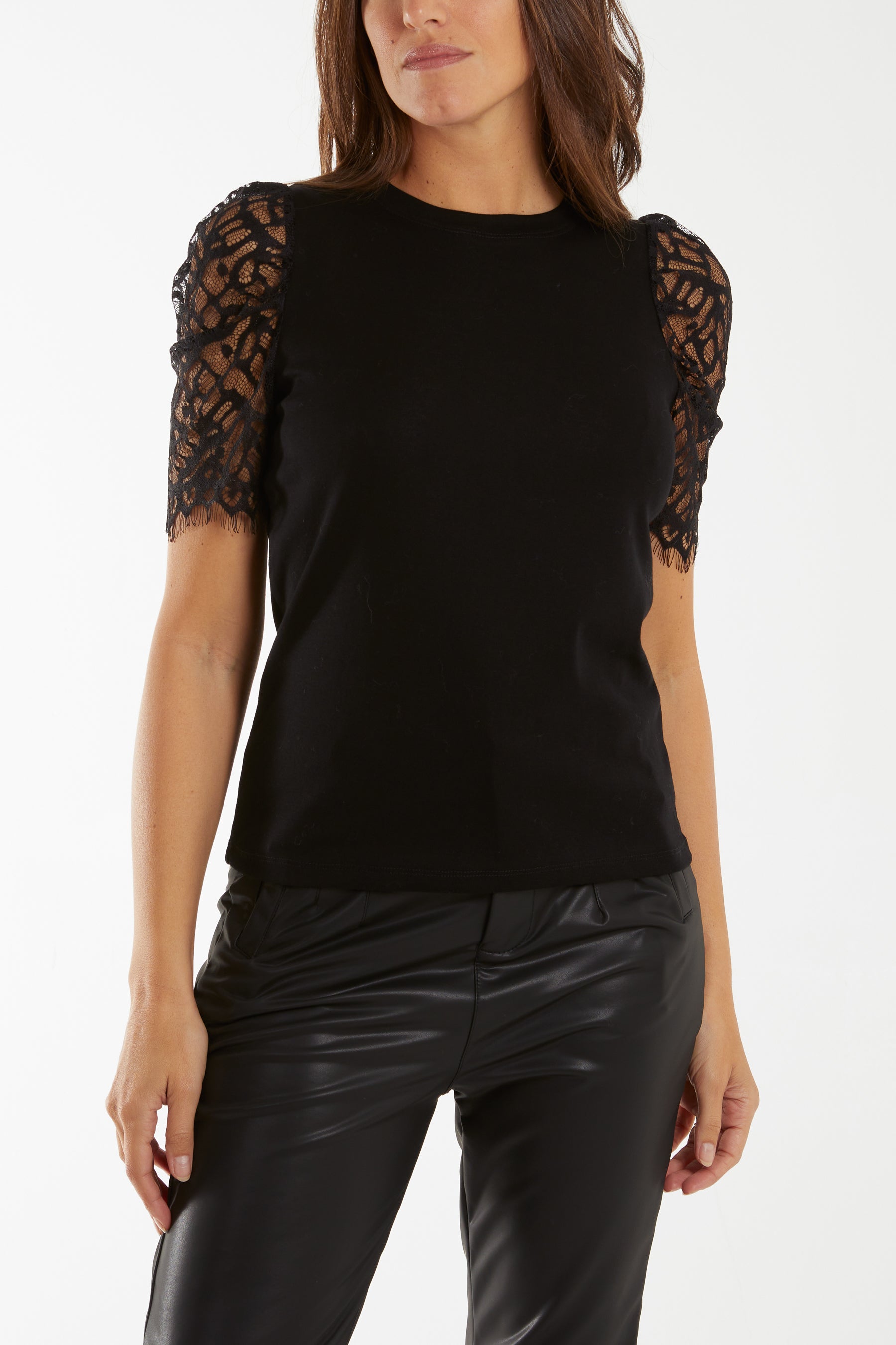 Lace Sleeve T-Shirt