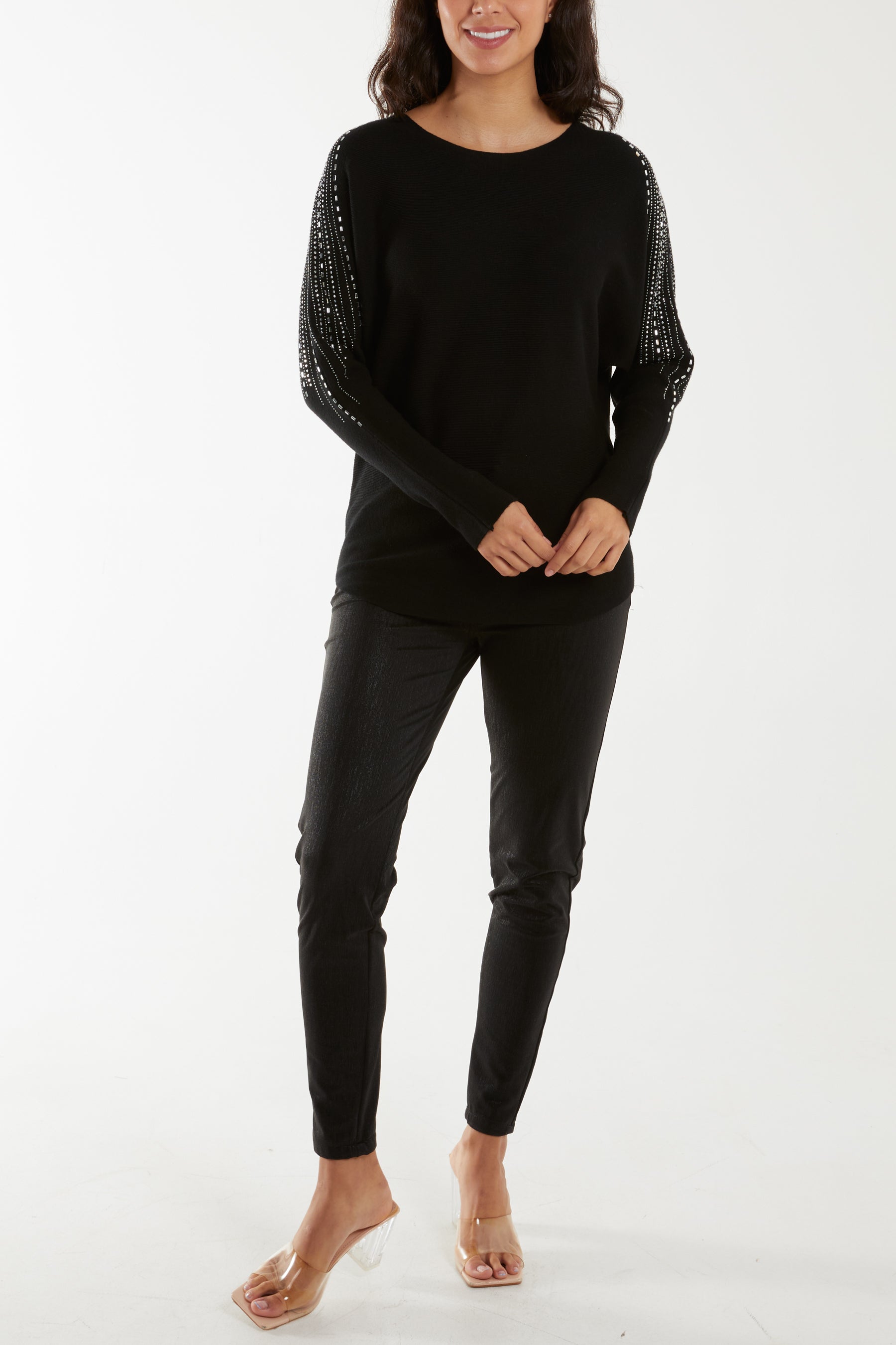 Diamante Sleeve Embellished Jumper