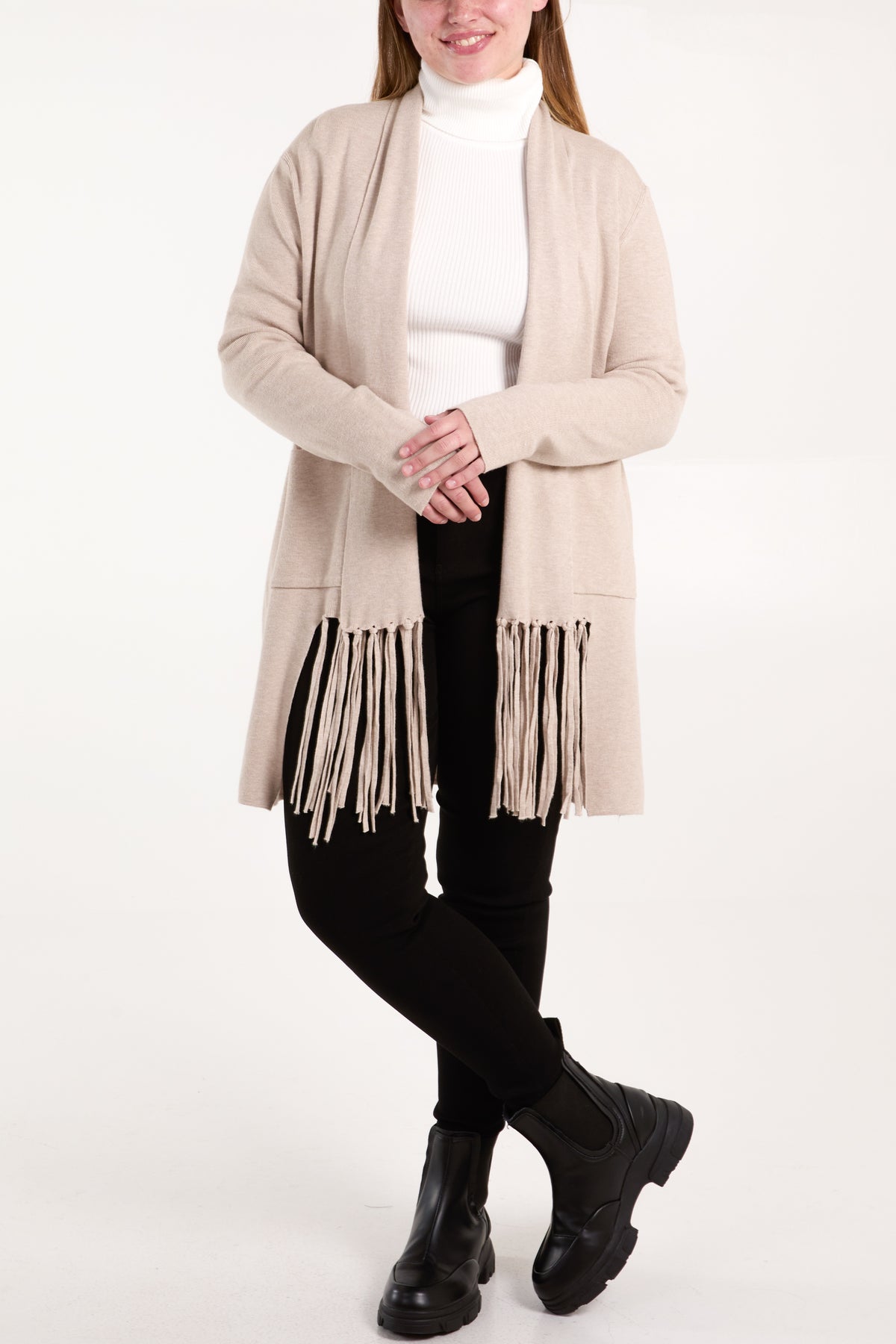 Edge To Edge Tassel Pocket Cardigan