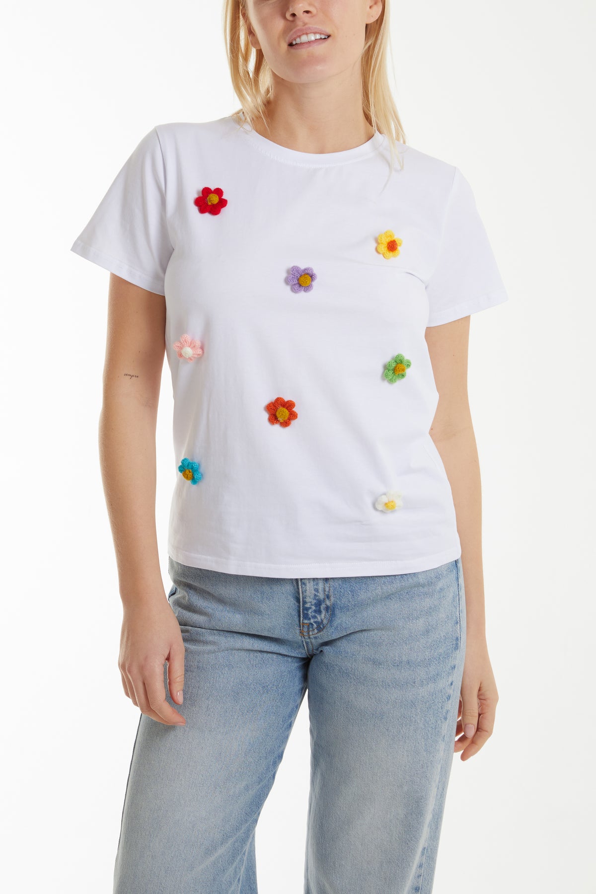 Flocking Colour Flowers T-Shirt