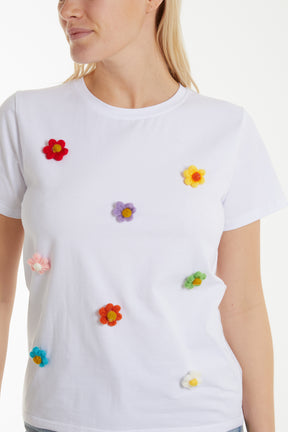Flocking Colour Flowers T-Shirt