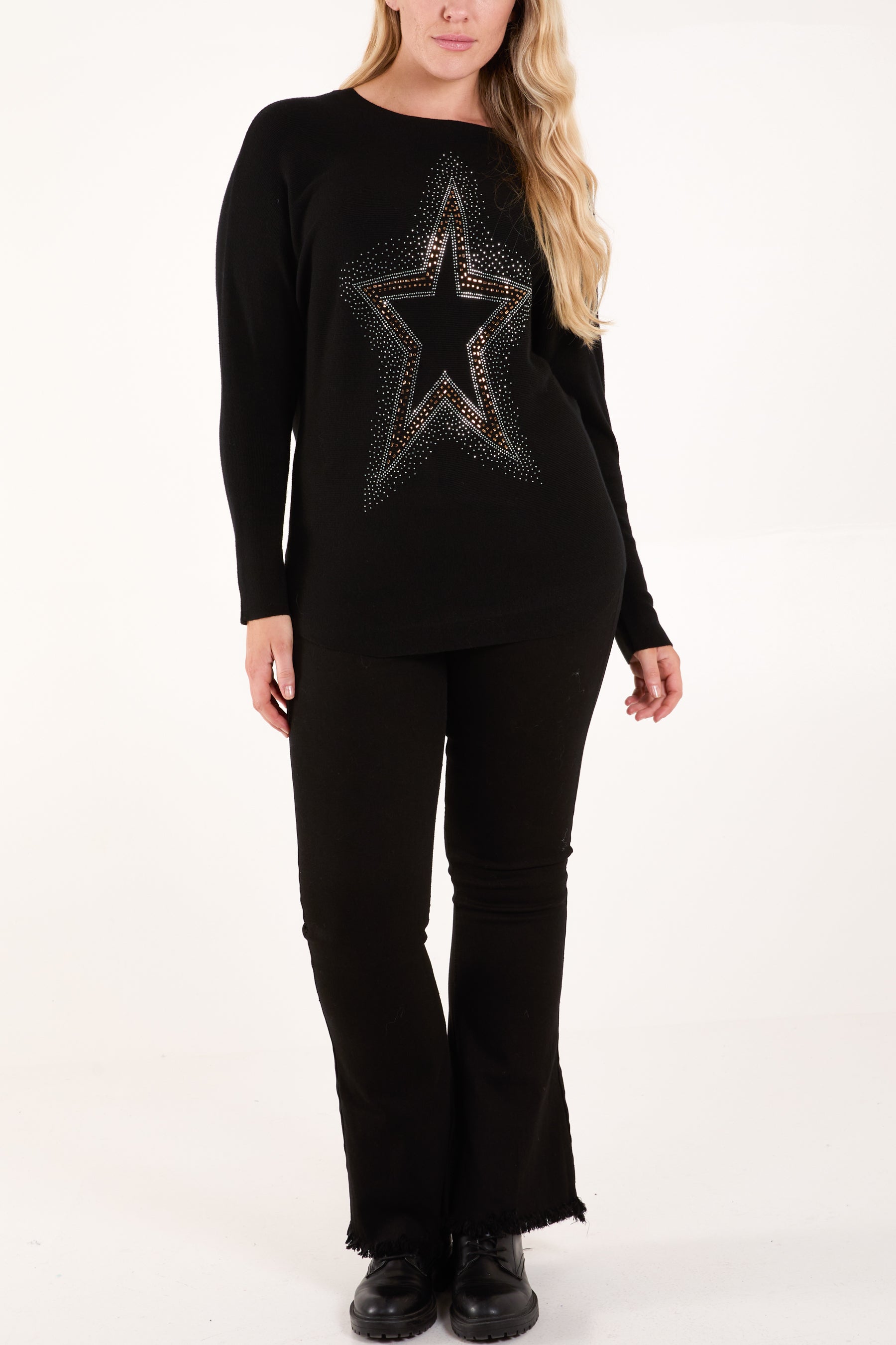 Sequin Star Fine Knit Jumper