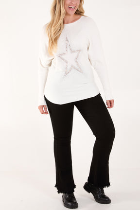 Sequin Star Fine Knit Jumper