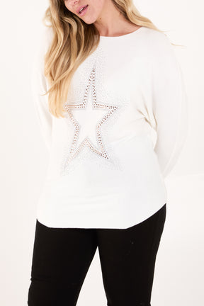 Sequin Star Fine Knit Jumper