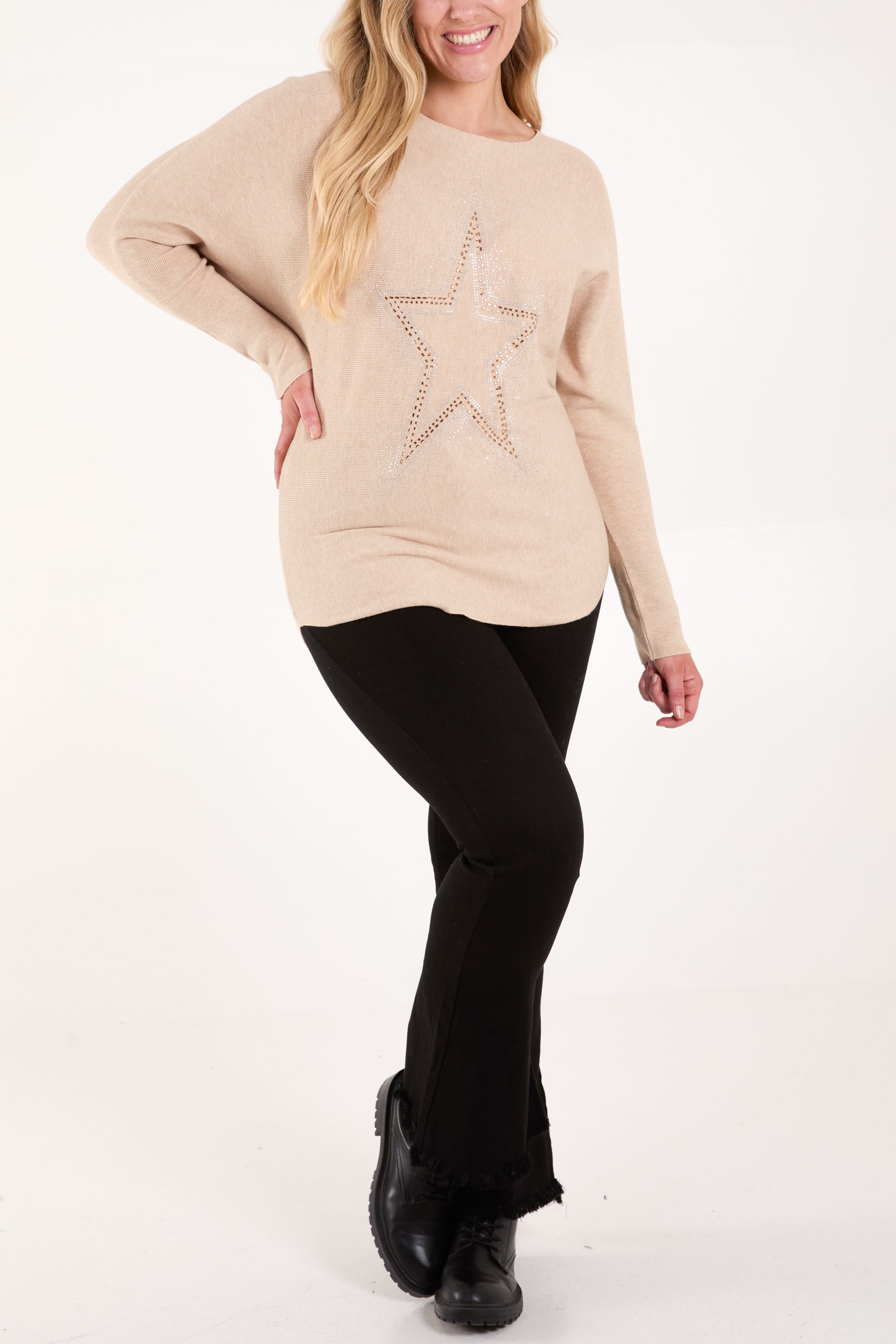 Sequin Star Fine Knit Jumper