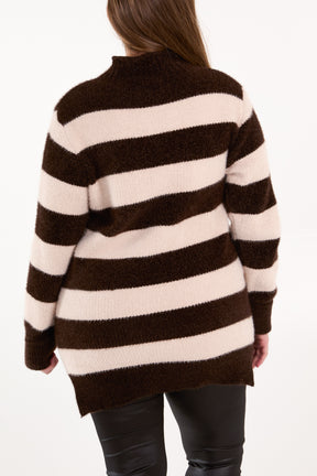 Turtle Neck Striped Soft Knit Jumper