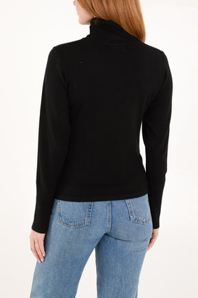 Diamante Roll Neck Jumper