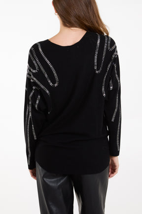 Embellished Shoulder Jumper