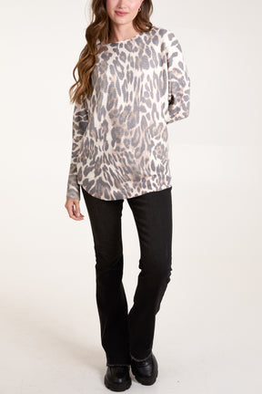 Leopard Fine Knit Jumper