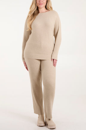 Ribbed Knit Jumper & Trouser Co-Ord