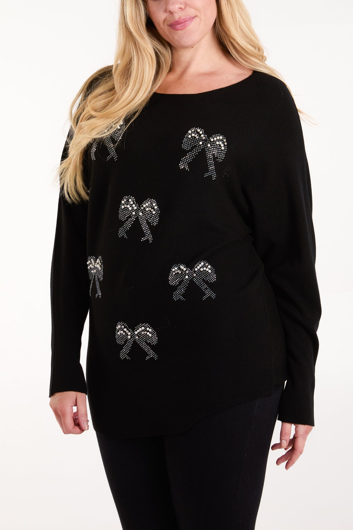 Embellished Bows Knitted Jumper