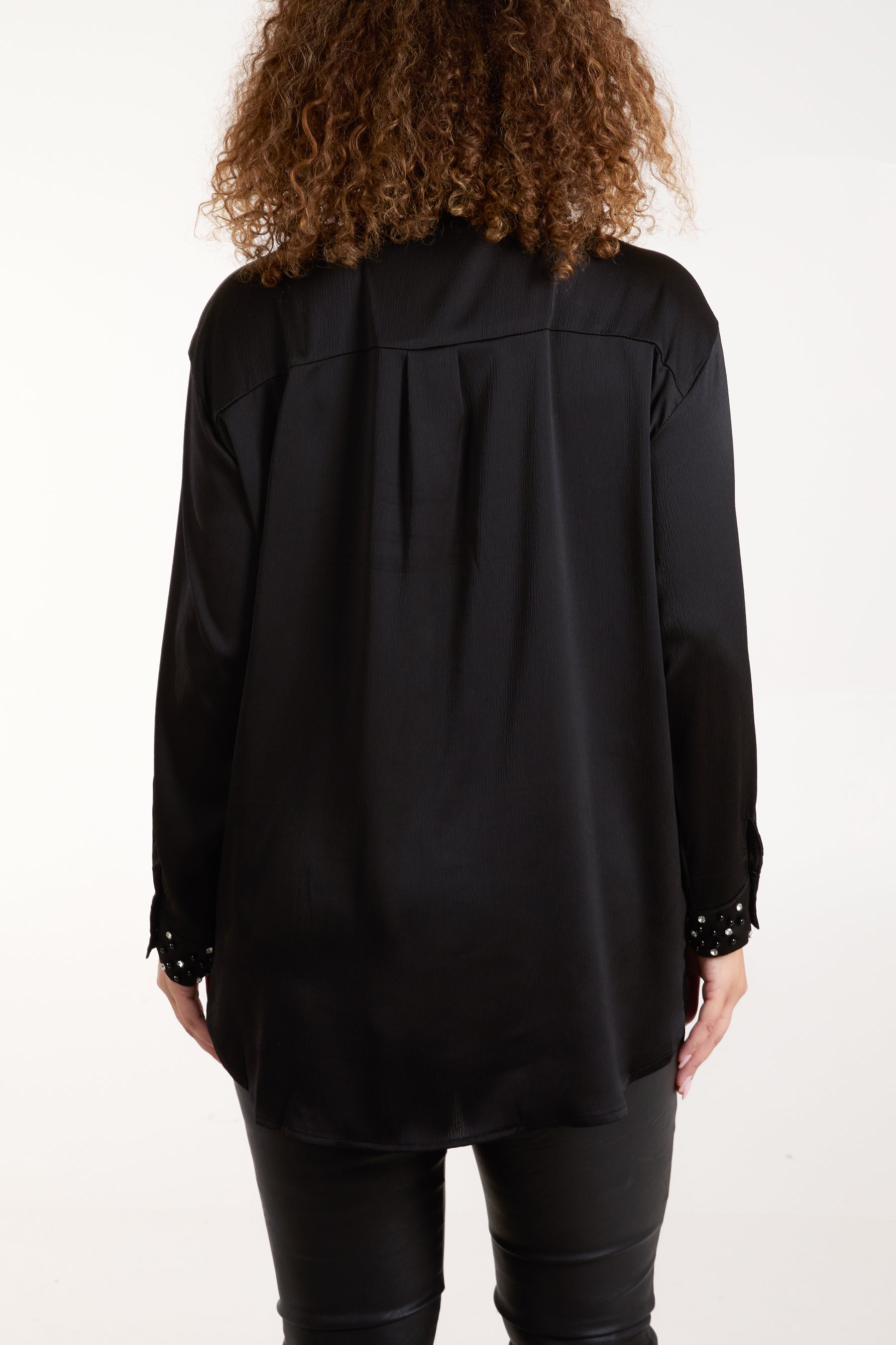 Diamante Embellished Satin Blouse