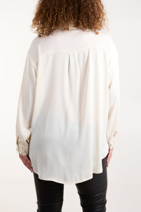 Diamante Embellished Satin Blouse