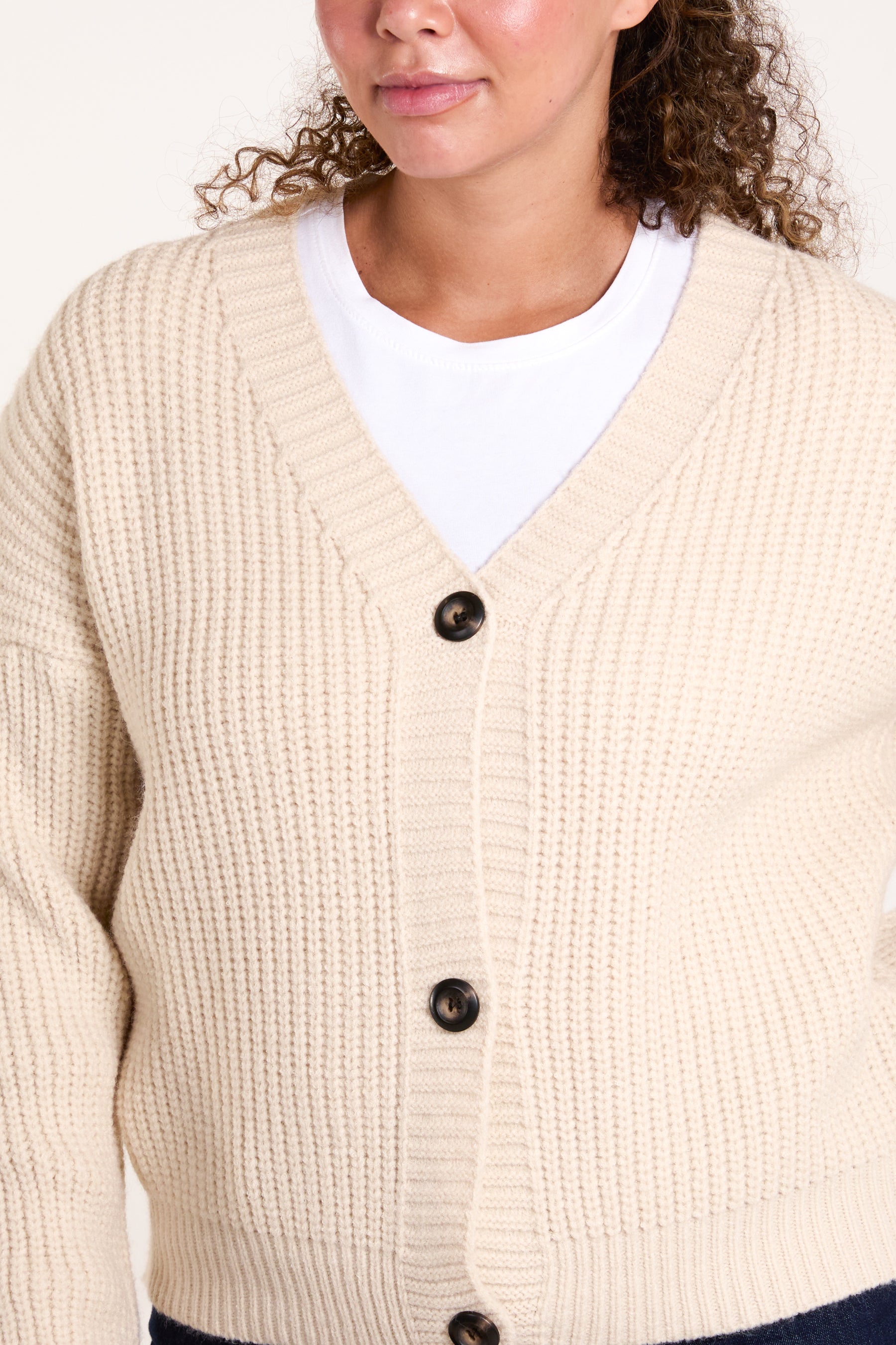 V-Neck Button Up Knit Cardigan