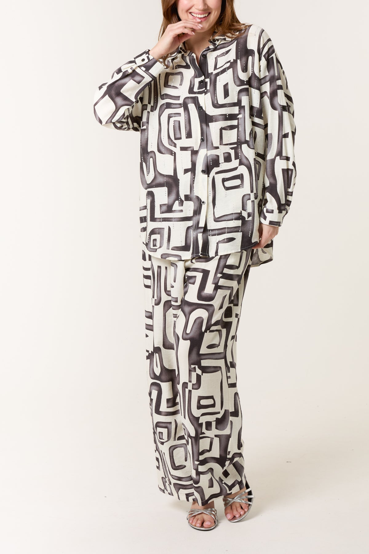 Geometric Shirt & Trouser Co-Ord Set