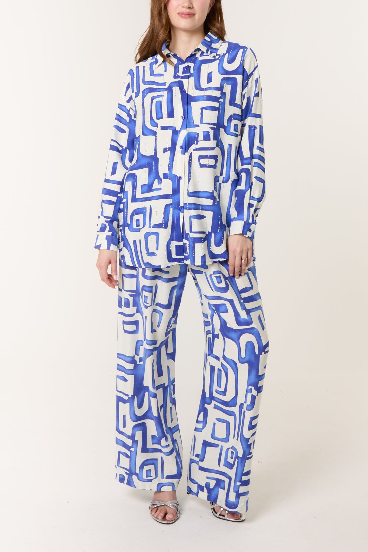 Geometric Shirt & Trouser Co-Ord Set