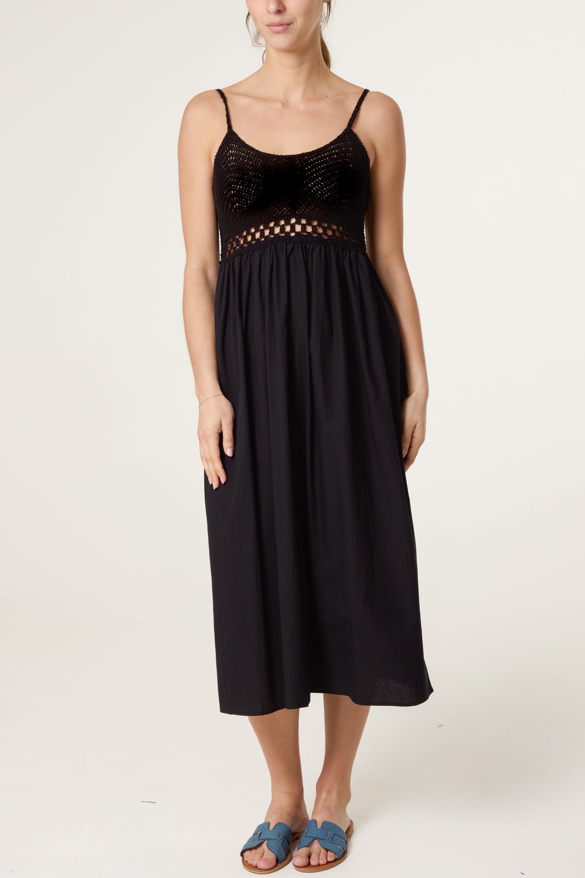 Crochet Detail Midaxi Dress