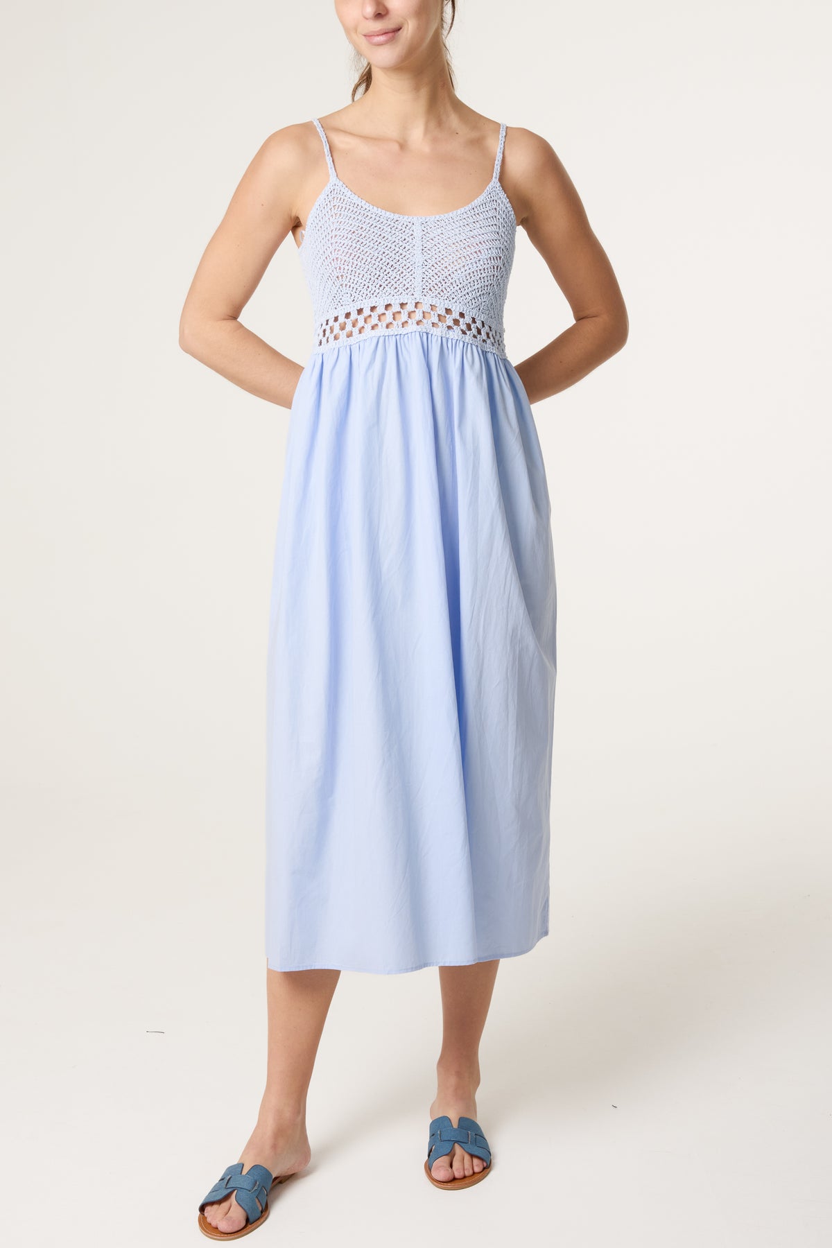 Crochet Detail Midaxi Dress