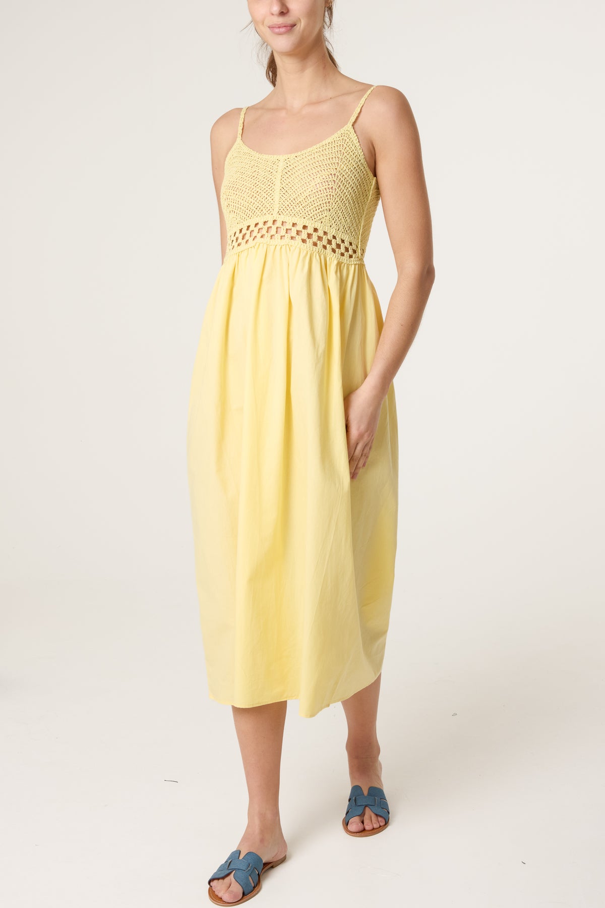 Crochet Detail Midaxi Dress