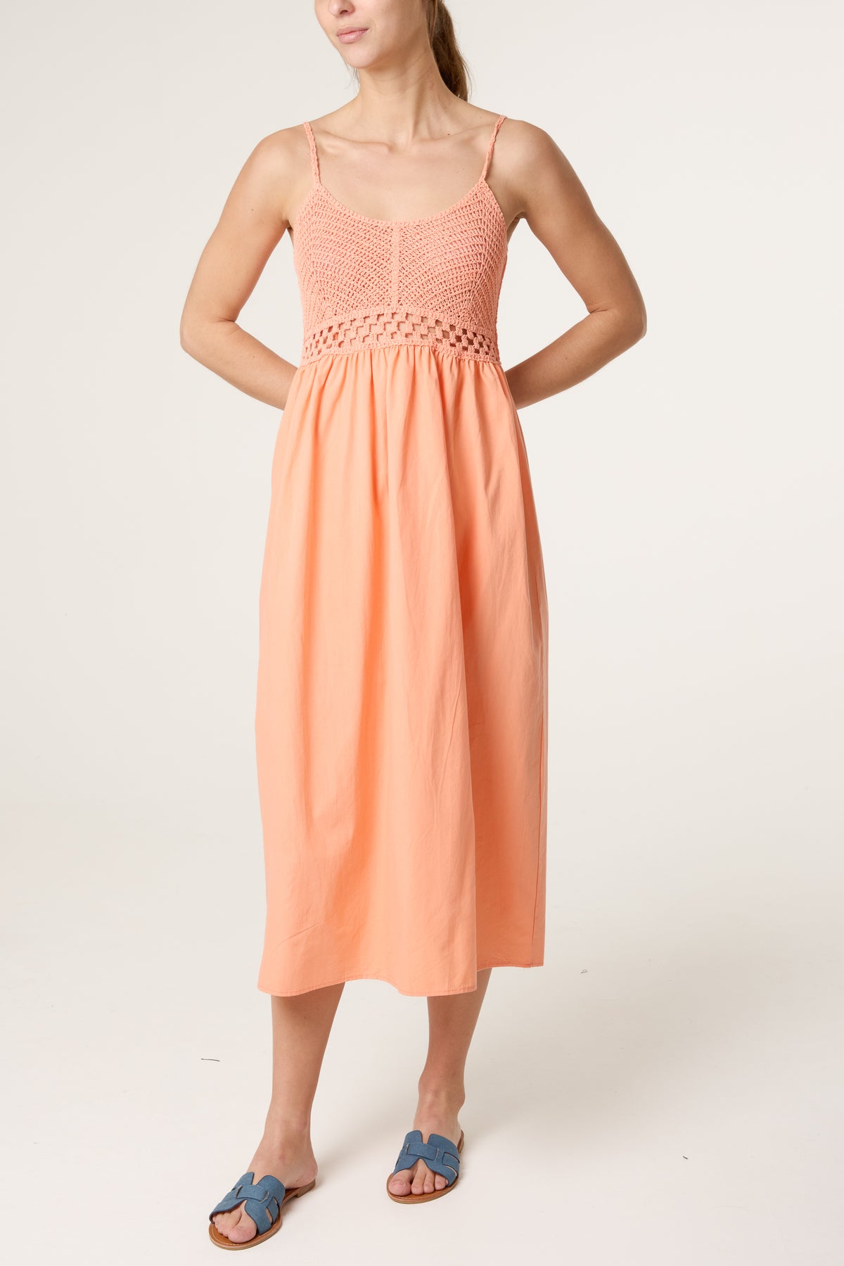 Crochet Detail Midaxi Dress