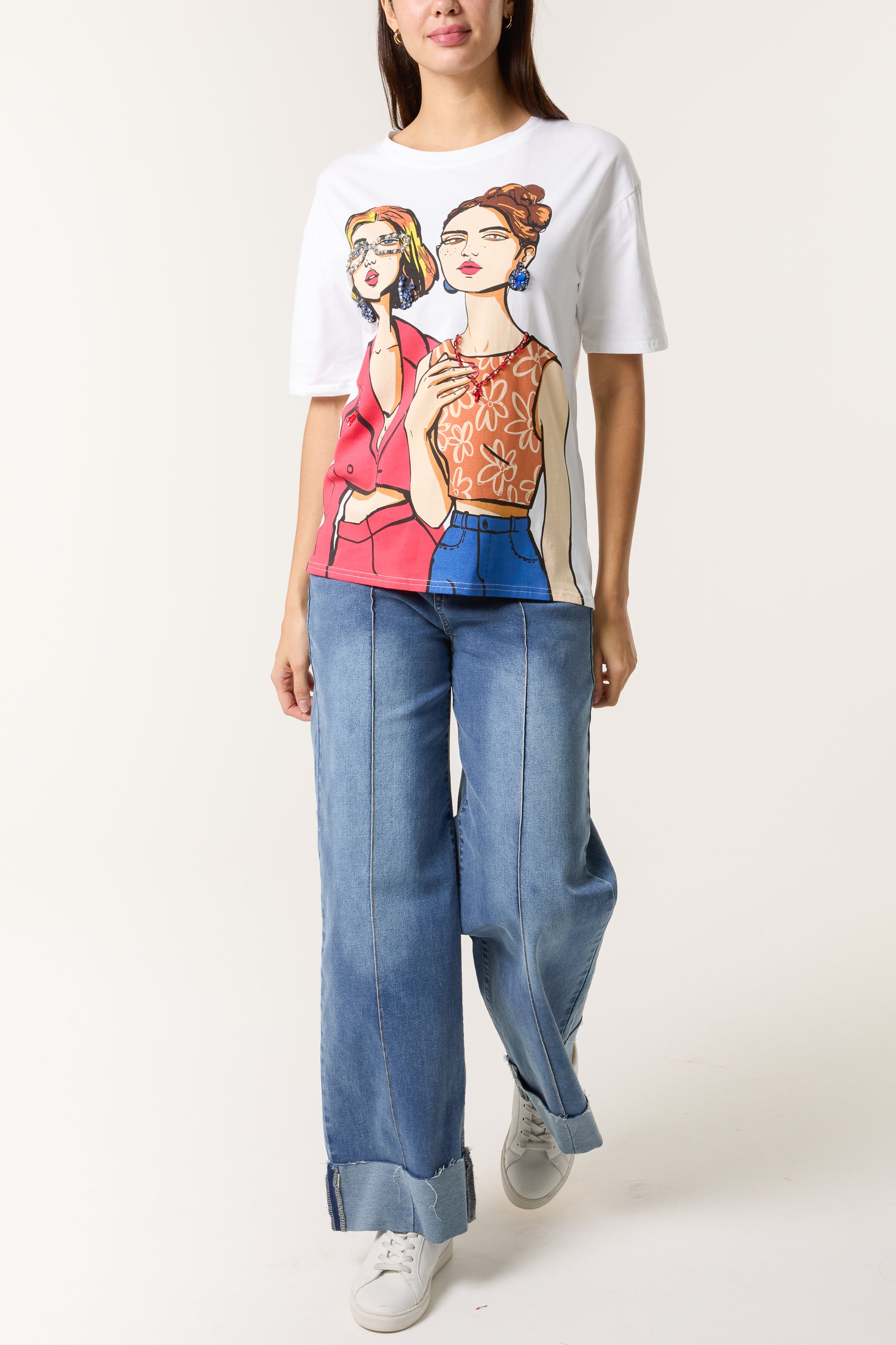 Embellished Girls Print T-Shirt